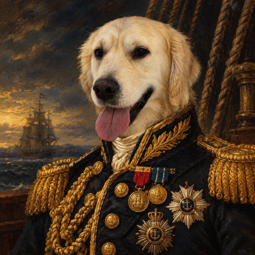 The Admiral — regal pet portrait sample