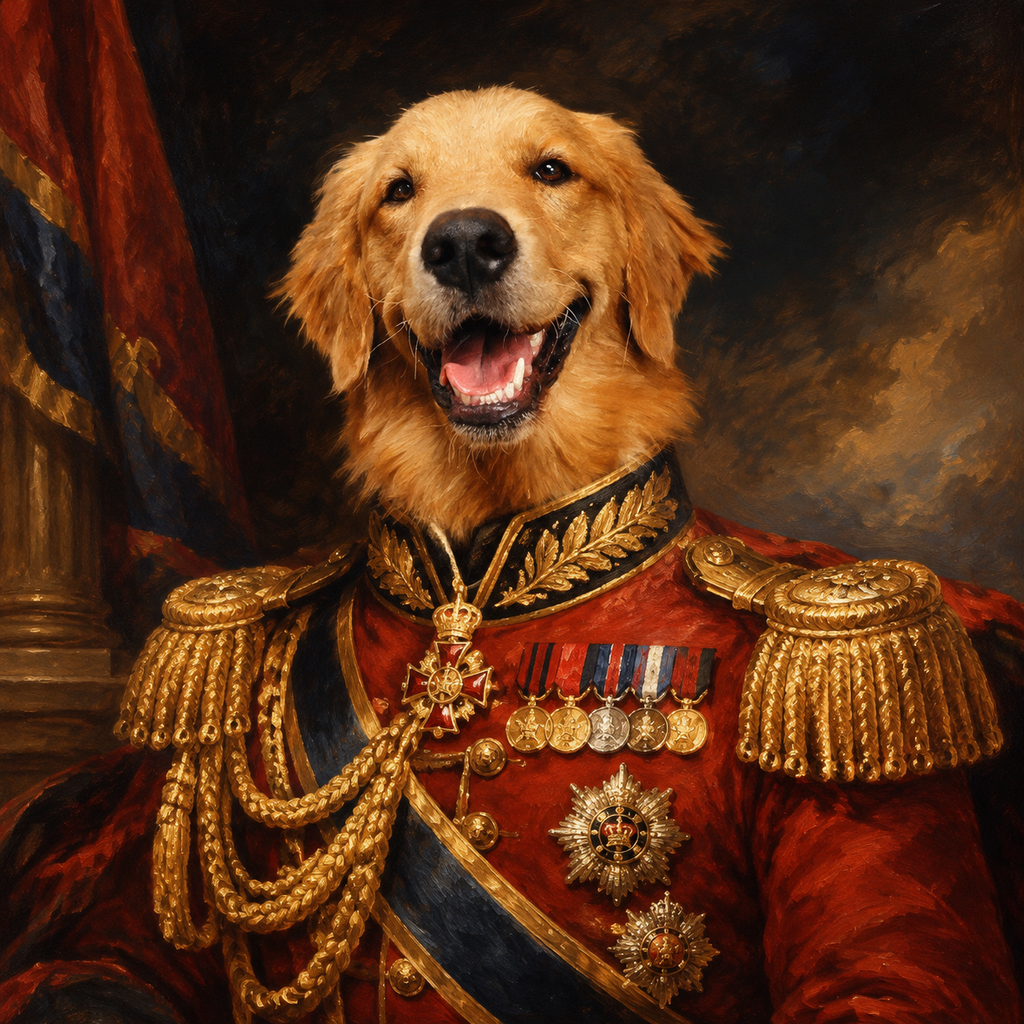 The General — regal pet portrait sample