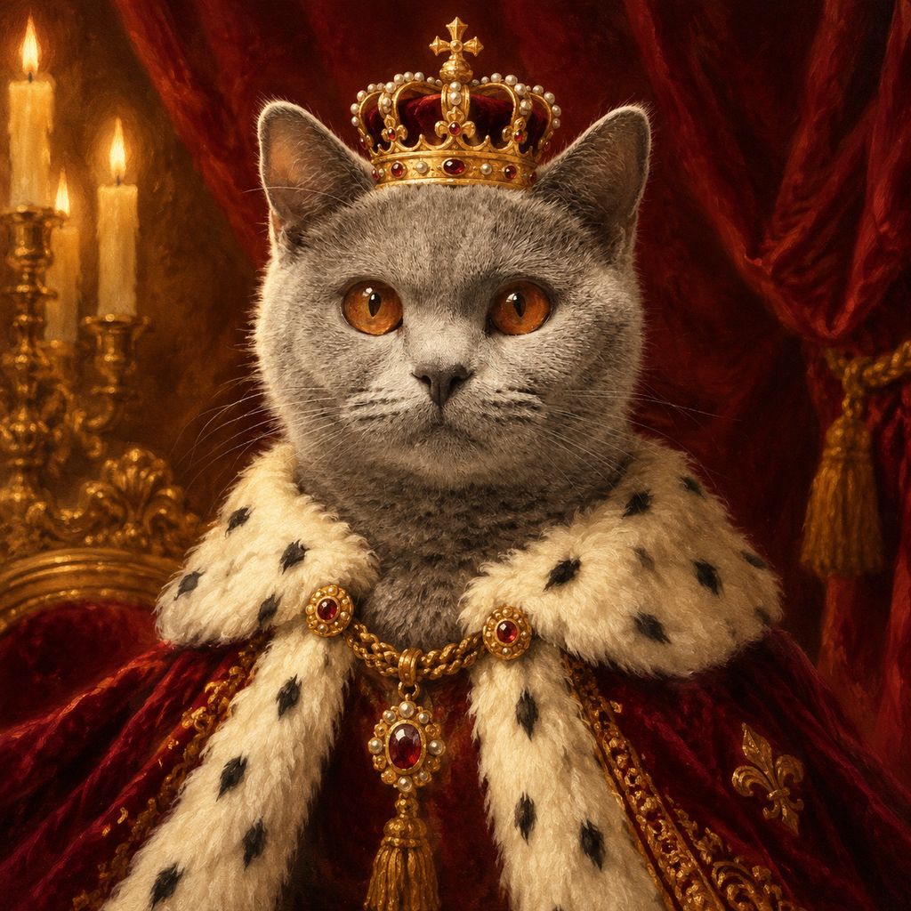 Her Majesty — regal pet portrait sample