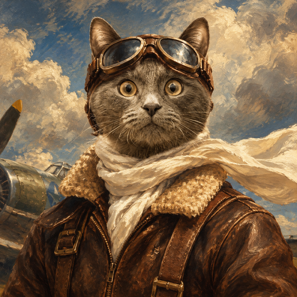 Skyward Squad — regal pet portrait sample